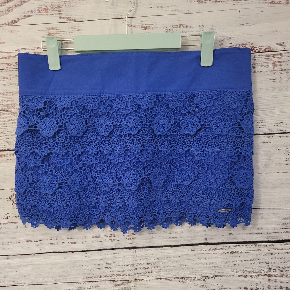 Abcrombie & Fitch M Blue Lace Mini Skirt